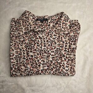 Velvet Heart Shirt Women's Large  Animal Style Print Button Down Long‎ Sleeve.